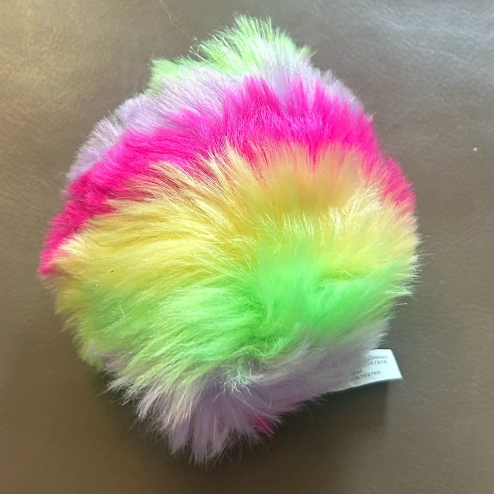 Rainbow💙🩷💚💛💜 Teddy Bear🧸 with purple bow Plush Keychain